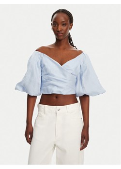 BARDOT Bluzka Eva Linen 57892TB2 Błękitny Regular Fit ze sklepu MODIVO w kategorii Bluzki damskie - zdjęcie 182688085