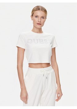 Guess T-Shirt V3BI01 KBXI2 Écru Boxy Fit ze sklepu MODIVO w kategorii Bluzki damskie - zdjęcie 182688258