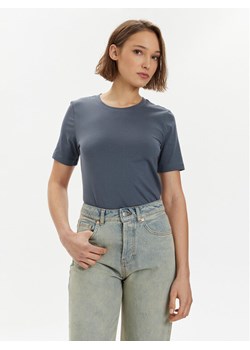 Gina Tricot T-Shirt Basic 17937 Niebieski Regular Fit ze sklepu MODIVO w kategorii Bluzki damskie - zdjęcie 182688409