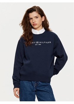 Tommy Hilfiger Bluza WW0WW39791 Granatowy Relaxed Fit ze sklepu MODIVO w kategorii Bluzy damskie - zdjęcie 182688685