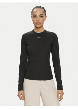Calvin Klein Bluzka Nano Logo K20K207572 Czarny Regular Fit ze sklepu MODIVO w kategorii Bluzki damskie - zdjęcie 182689098