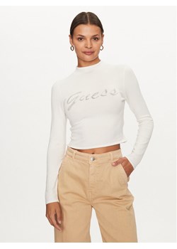 Guess Bluzka W3BR07 Z2YK2 Biały Cropp Fit ze sklepu MODIVO w kategorii Bluzki damskie - zdjęcie 182689605