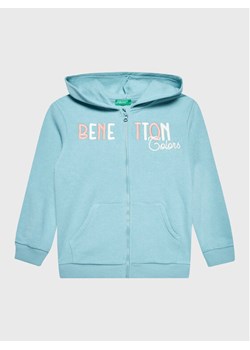 United Colors Of Benetton Bluza 35TMG501H Błękitny Regular Fit ze sklepu MODIVO w kategorii Bluzy dziewczęce - zdjęcie 182689668