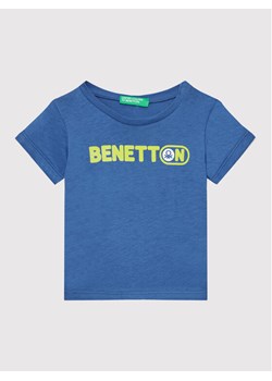 United Colors Of Benetton T-Shirt 3I1XG102N Niebieski Regular Fit ze sklepu MODIVO w kategorii Koszulki niemowlęce - zdjęcie 182689739
