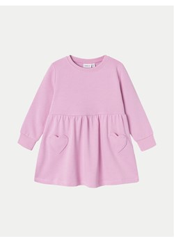 NAME IT Sukienka dzianinowa 13231933 Różowy Relaxed Fit ze sklepu MODIVO w kategorii Sukienki niemowlęce - zdjęcie 182689868