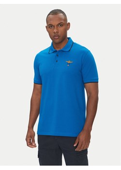 Aeronautica Militare Polo 251PO1308P82 Niebieski Regular Fit ze sklepu MODIVO w kategorii T-shirty męskie - zdjęcie 182690846