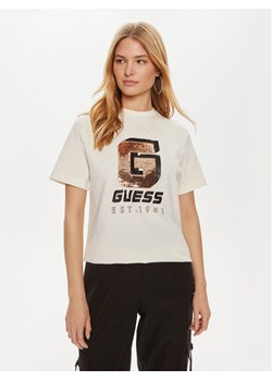 Guess T-Shirt Ines V4YI07 I3Z14 Biały Regular Fit ze sklepu MODIVO w kategorii Bluzki damskie - zdjęcie 182691419