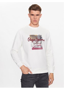 Pepe Jeans Bluza Melbourne Sweat PM582483 Biały Regular Fit ze sklepu MODIVO w kategorii Bluzy męskie - zdjęcie 182691588