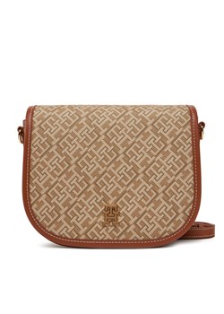 Tommy Hilfiger Torebka Th Monoplay Leather Saddle Bag AW0AW17414 Brązowy ze sklepu MODIVO w kategorii Listonoszki - zdjęcie 182692247