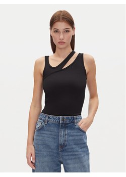 HUGO Top Datrus 50537044 Czarny Slim Fit ze sklepu MODIVO w kategorii Bluzki damskie - zdjęcie 182692879