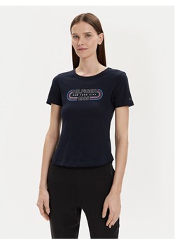Tommy Hilfiger T-Shirt Archive Track WW0WW41203 Granatowy Slim Fit ze sklepu MODIVO w kategorii Bluzki damskie - zdjęcie 182693777