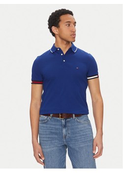 Tommy Hilfiger Polo Flag Cuff MW0MW38458 Niebieski Slim Fit - id: 0000304653384 - marki Tommy Hilfiger - 182693848 Tommy Hilfiger Polo Flag Cuff MW0MW38458 Niebieski Slim Fit ze sklepu MODIVO w kategorii T-shirty męskie - zdjęcie 182693848