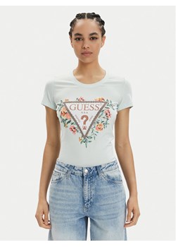 Guess T-Shirt W4GI24 J1314 Błękitny Slim Fit ze sklepu MODIVO w kategorii Bluzki damskie - zdjęcie 182694256