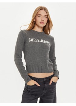 Guess Jeans Sweter W4BR10 Z3HM1 Szary Regular Fit ze sklepu MODIVO w kategorii Swetry damskie - zdjęcie 182694277