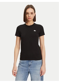 Lacoste T-Shirt TF9246 Czarny Slim Fit ze sklepu MODIVO w kategorii Bluzki damskie - zdjęcie 182694488