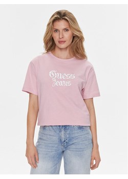 Guess T-Shirt Gothic W4RI49 K6XN4 Fioletowy Regular Fit ze sklepu MODIVO w kategorii Bluzki damskie - zdjęcie 182694739