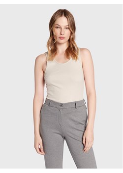 Comma Top 2120575 Beżowy Slim Fit ze sklepu MODIVO w kategorii Bluzki damskie - zdjęcie 182694855