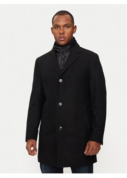 Hechter Paris Płaszcz wełniany 45014 142270 Czarny Regular Fit ze sklepu MODIVO w kategorii Płaszcze męskie - zdjęcie 182694907
