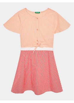 United Colors Of Benetton Sukienka codzienna 47KTCV01B Pomarańczowy Regular Fit ze sklepu MODIVO w kategorii Sukienki dziewczęce - zdjęcie 182694987