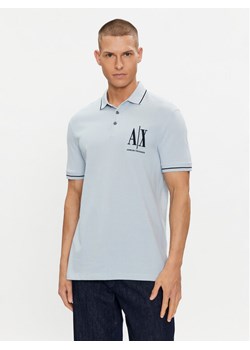 Armani Exchange Polo 8NZFPA Z8M5Z 15DB Błękitny Regular Fit ze sklepu MODIVO w kategorii T-shirty męskie - zdjęcie 182695035