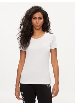 EA7 Emporio Armani T-Shirt 3DTT44 TJ6SZ 1100 Biały Slim Fit ze sklepu MODIVO w kategorii Bluzki damskie - zdjęcie 182695289