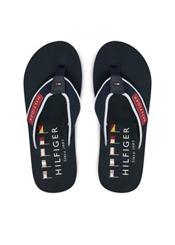Tommy Hilfiger Japonki Patch Hilfiger Beach Sandal FM0FM05435 Granatowy ze sklepu MODIVO w kategorii Klapki męskie - zdjęcie 182695296