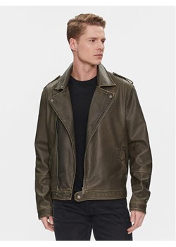 Brave Soul Kurtka z imitacji skóry MJK-CONEYKHAKI Khaki Straight Fit ze sklepu MODIVO w kategorii Kurtki męskie - zdjęcie 182695735