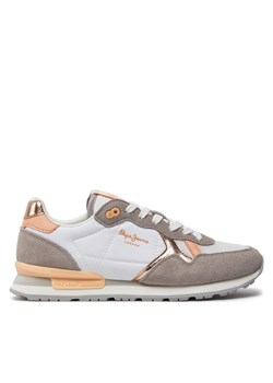 Pepe Jeans Sneakersy Brit Heritage W PLS31474 Biały ze sklepu MODIVO w kategorii Buty sportowe damskie - zdjęcie 182695759