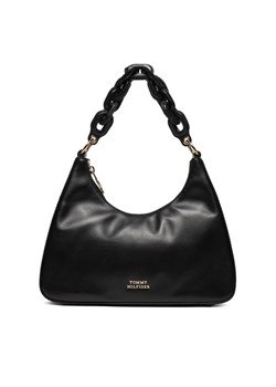 Tommy Hilfiger Torebka Soft Leather Shoulder Bag AW0AW16293 Czarny ze sklepu MODIVO w kategorii Torebki damskie - zdjęcie 182696078