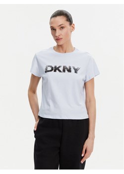 DKNY T-Shirt DP4T1035 Błękitny Regular Fit ze sklepu MODIVO w kategorii Bluzki damskie - zdjęcie 182696758
