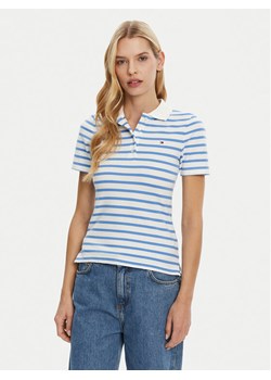 Tommy Hilfiger Polo 1985 WW0WW43225 Błękitny Slim Fit ze sklepu MODIVO w kategorii Bluzki damskie - zdjęcie 182696998