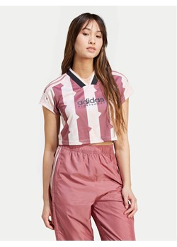 adidas T-Shirt Tiro Cut 3-Stripes IX3520 Różowy Slim Fit ze sklepu MODIVO w kategorii Bluzki damskie - zdjęcie 182697209