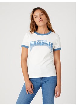 Wrangler T-Shirt Ringer W7N0EEW02 112331996 112331996 Biały Regular Fit ze sklepu MODIVO w kategorii Bluzki damskie - zdjęcie 182697285