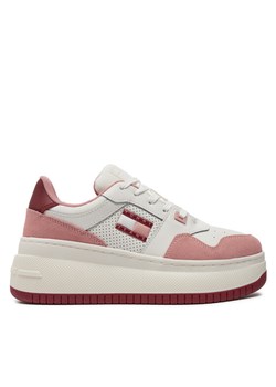 Tommy Jeans Sneakersy Retro Basket Flatform Mix EN0EN02654 Różowy ze sklepu MODIVO w kategorii Buty sportowe damskie - zdjęcie 182697437
