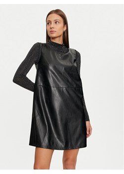 Vila Sukienka z imitacji skóry Dede 14099817 Czarny Slim Fit ze sklepu MODIVO w kategorii Sukienki - zdjęcie 182697687