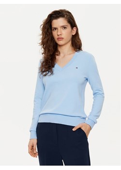 Tommy Hilfiger Sweter WW0WW40098 Błękitny Regular Fit ze sklepu MODIVO w kategorii Swetry damskie - zdjęcie 182697927
