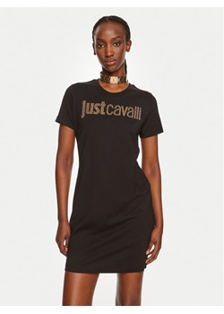 Just Cavalli Sukienka codzienna 76PAOE04 Czarny Regular Fit ze sklepu MODIVO w kategorii Sukienki - zdjęcie 182698135