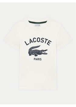 Lacoste T-Shirt TJ3003 Écru Regular Fit ze sklepu MODIVO w kategorii T-shirty chłopięce - zdjęcie 182698188