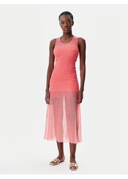 PINKO Sukienka dzianinowa 104802 A2GJ Koralowy Regular Fit ze sklepu MODIVO w kategorii Sukienki - zdjęcie 182698455