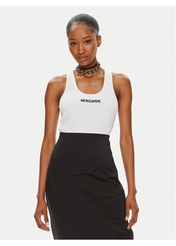 Patrizia Pepe Top 8M1617/J216-W103 Biały Slim Fit ze sklepu MODIVO w kategorii Bluzki damskie - zdjęcie 182699259