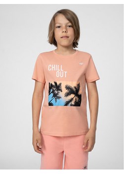 4F T-Shirt 4FJSS23TTSHM288 Różowy Regular Fit ze sklepu MODIVO w kategorii Bluzki dziewczęce - zdjęcie 182699846