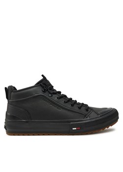 Tommy Hilfiger Sneakersy Th Hi Vulc Cleat Lth FM0FM05313 Czarny ze sklepu MODIVO w kategorii Buty sportowe męskie - zdjęcie 182700347