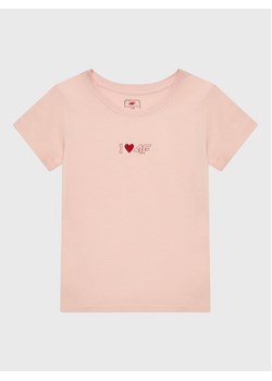 4F T-Shirt HJZ22-JTSD005 Różowy Regular Fit ze sklepu MODIVO w kategorii Bluzki dziewczęce - zdjęcie 182700396