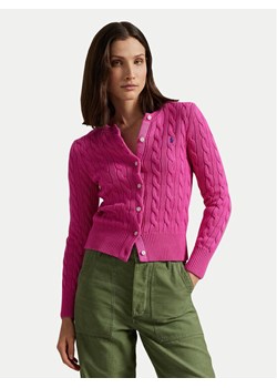 Polo Ralph Lauren Kardigan 211891643019 Różowy Slim Fit ze sklepu MODIVO w kategorii Swetry damskie - zdjęcie 182701248