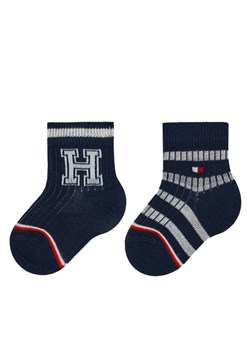 Tommy Hilfiger Zestaw 2 par wysokich skarpet dziecięcych 701224996 Granatowy ze sklepu MODIVO w kategorii Skarpetki dziecięce - zdjęcie 182701697