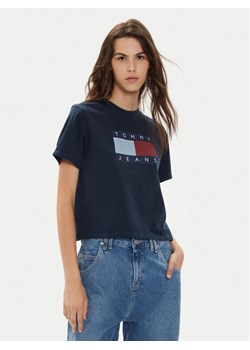 Tommy Jeans T-Shirt Flag DW0DW18629 Granatowy Boxy Fit ze sklepu MODIVO w kategorii Bluzki damskie - zdjęcie 182702187