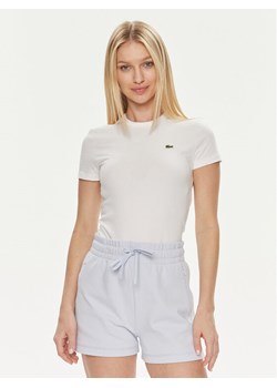 Lacoste T-Shirt TF7218 Biały Slim Fit ze sklepu MODIVO w kategorii Bluzki damskie - zdjęcie 182702539
