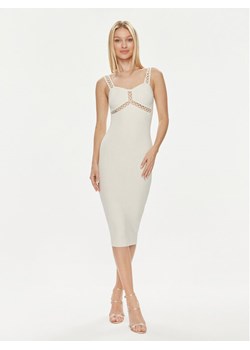 Marciano Guess Sukienka koktajlowa 4GGK25 5634Z Écru Slim Fit ze sklepu MODIVO w kategorii Sukienki - zdjęcie 182702779