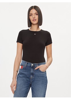 Tommy Jeans T-Shirt Essential DW0DW17383 Czarny Slim Fit ze sklepu MODIVO w kategorii Bluzki damskie - zdjęcie 182702898