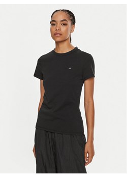 Calvin Klein T-Shirt Emb Graphic K20K208061 Czarny Slim Fit ze sklepu MODIVO w kategorii Bluzki damskie - zdjęcie 182702905